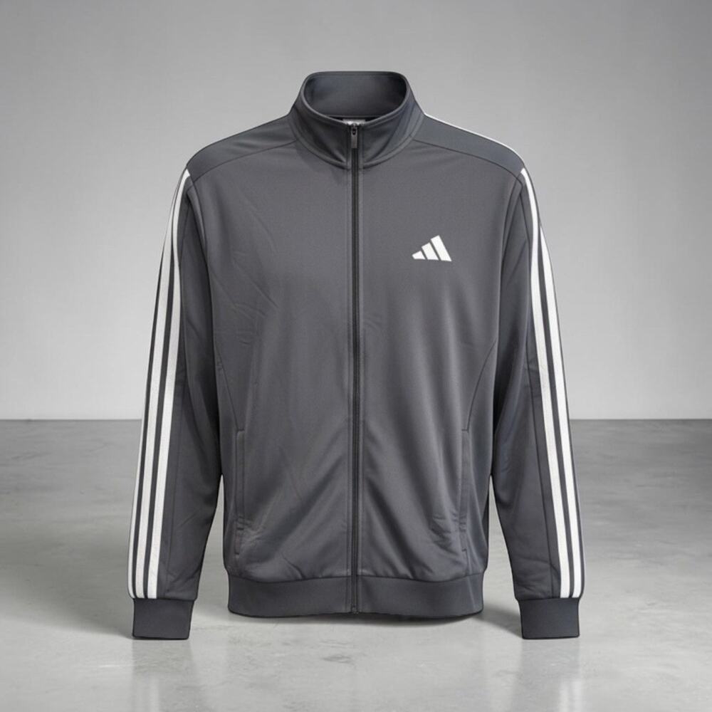 Adidas Essentials 3-Stripes Tricot Track Jacket Men's Size L Black New With Tags